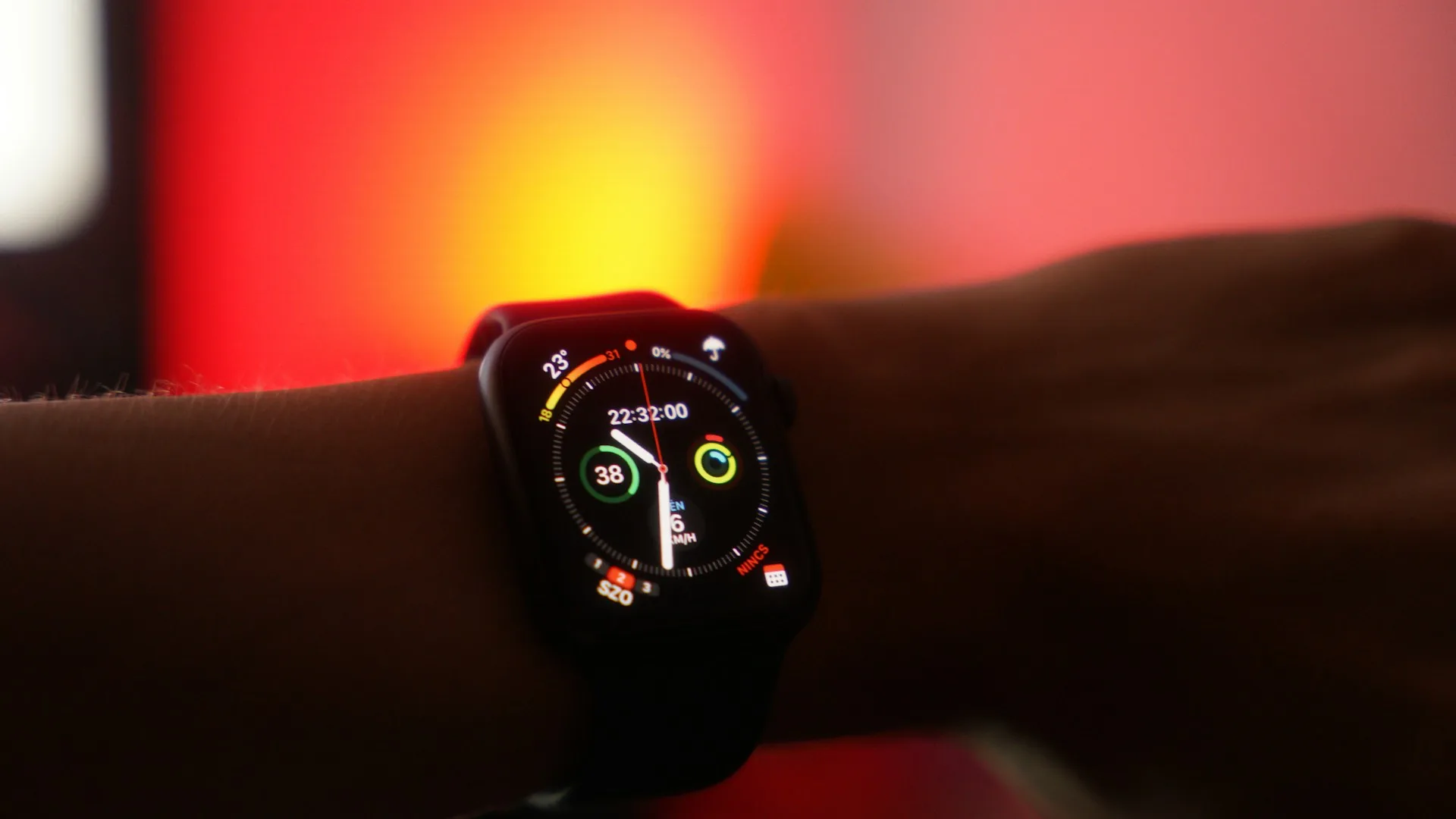 Close-up of a wrist wearing a smartwatch displaying sleep data